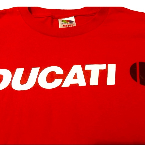 Y2K Vintage Ducati Motorcycle Red Tshirt, Short Sleeved, Size Medium, Unisex - Picture 3 of 7